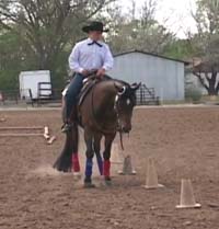 Royce doing a sidepass through the course.